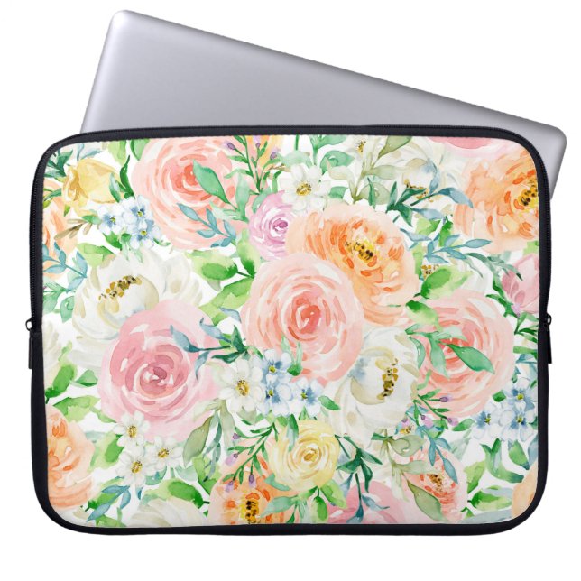 Pastellromantischer Garten Laptopschutzhülle (Vorderseite)