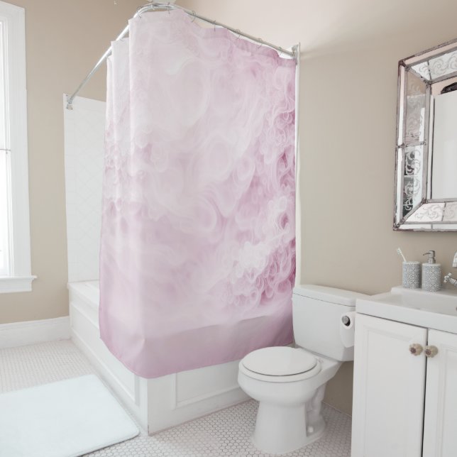 Pastellrosa Abstrakter Swirl Duschvorhang (Beispiel)
