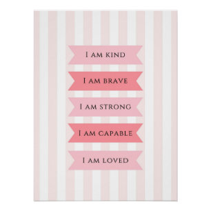 Pastellrosa Affirmations Poster