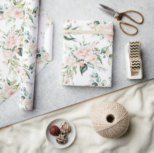 Pastellrosa Aquarellmuster Rose Geschenkpapier