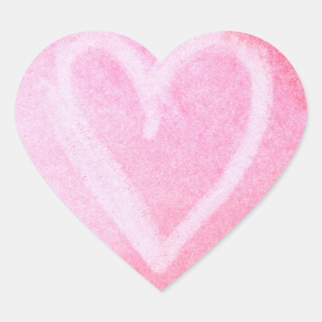 Pastellrosa Aufkleber in Form eines Herzens (Vorderseite)