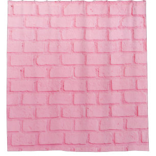 Pastellrosa Backsteinstruktur. rosa Duschvorhang