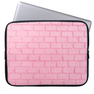 Pastellrosa Backsteinstruktur. Rosa Farbe Laptopschutzhülle