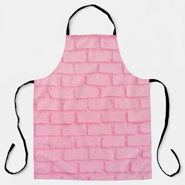 Pastellrosa Backsteinstruktur. rosa Schürze (Vorderseite)
