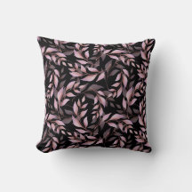 Pastellrosa Blätter und Schwarzes Muster