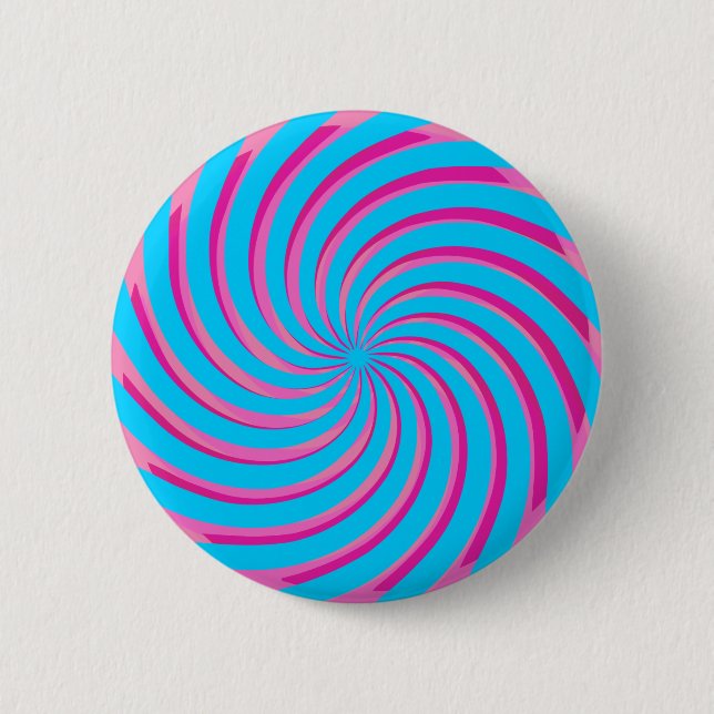 Pastellrosa Blau Abstrakt Button (Vorderseite)