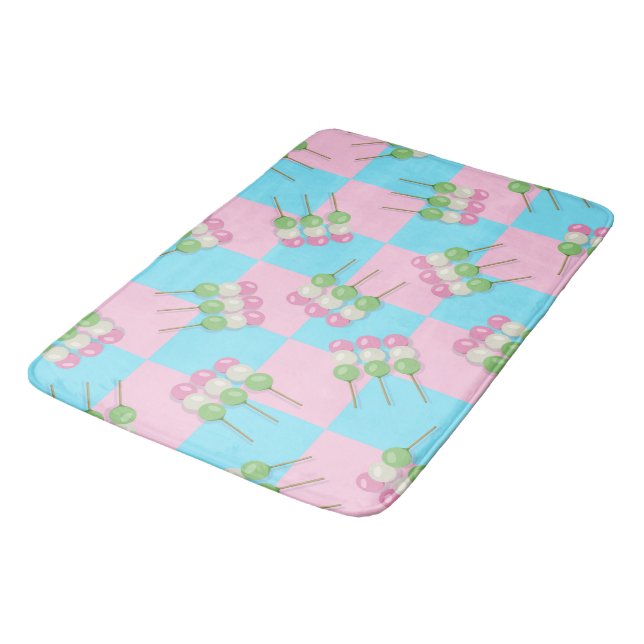Pastellrosa Blau Kegelter Dango-Badematte Badematte (Schrägansicht)