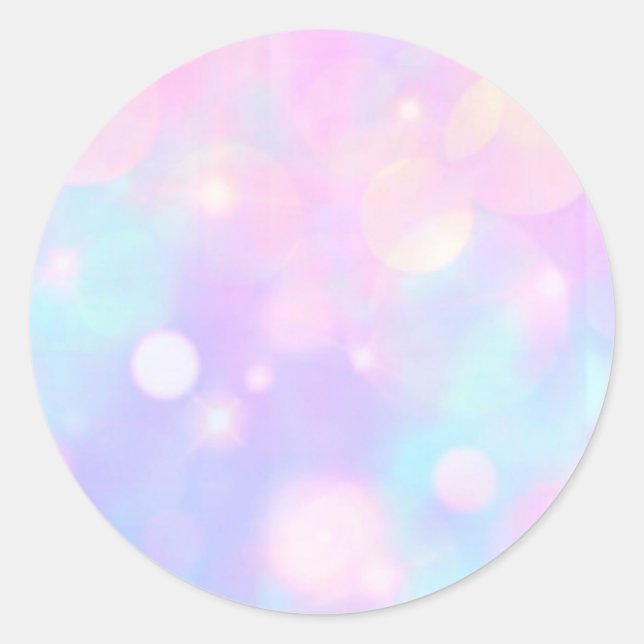 Pastellrosa, Blau und Lavendel Classic Rou Runder Aufkleber (Vorderseite)