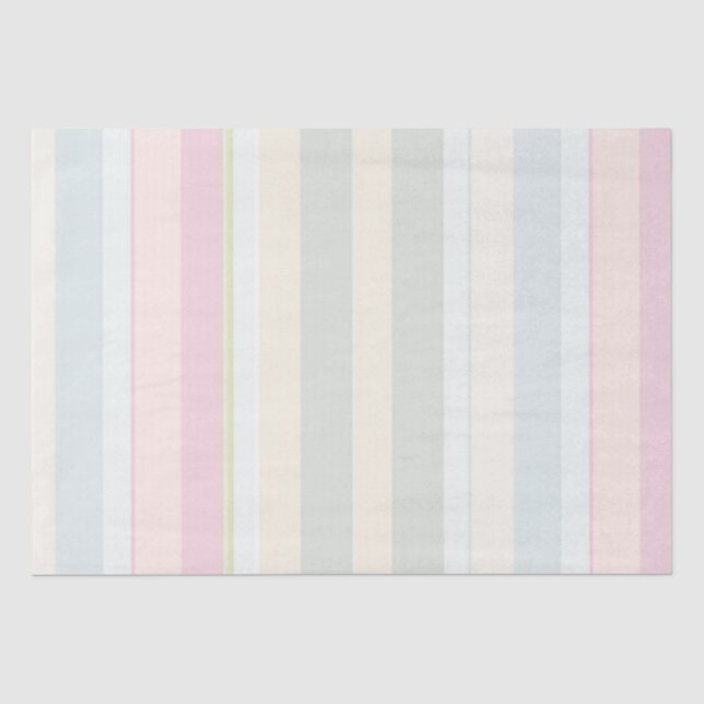 Pastellrosa Blauer Streifen Seidenpapier (Vorderseite)