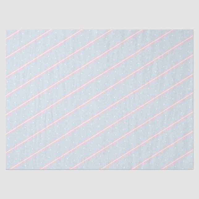 Pastellrosa, blaues und weißes Gewebe Seidenpapier (Vorderseite)