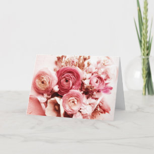 Pastellrosa Blume Grußkarte Feiertagskarte