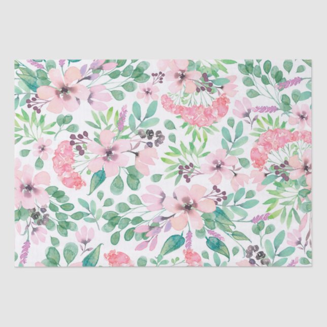 Pastellrosa Blume Seidenpapier (Vorderseite)
