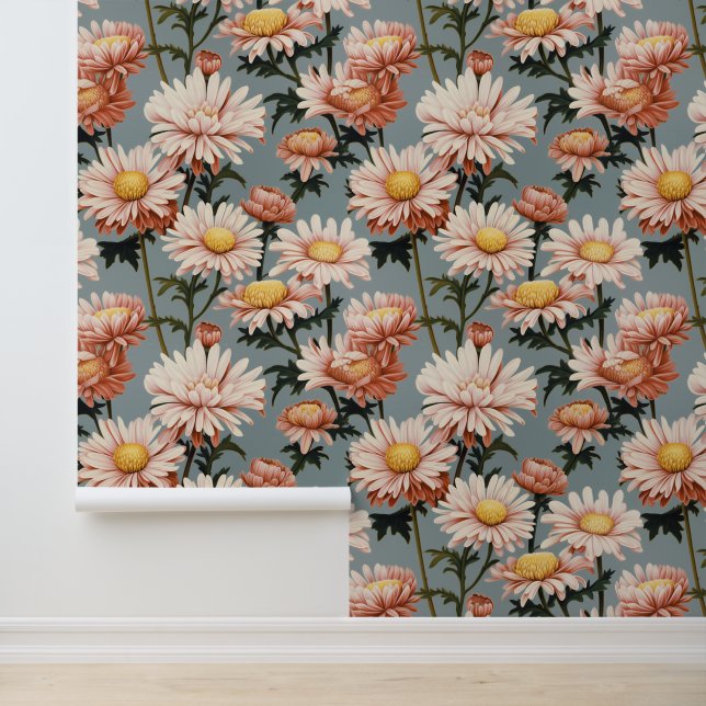 Pastellrosa Blume Tapete (Anwendung)