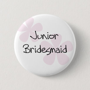 Pastellrosa-Blumen-jr.-Brautjungfer Button