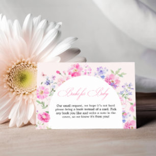 Pastellrosa Blumenbogen-Baby-Shower-Bücher für Bab Begleitkarte