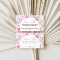 Pastellrosa Blumenbogen Baby Shower Windel-Raffle 