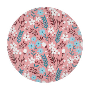 Pastellrosa Blumenmuster Nahtloses Muster. Schneidebrett
