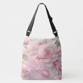 Pastellrosa Blumenweich Elegantes Muster Persönlic Tragetaschen Mit Langen Trägern