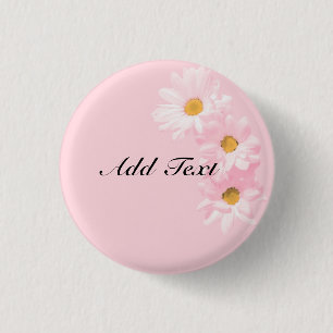 Pastellrosa Blütenvorlage, fertig zum Anpassen. Button
