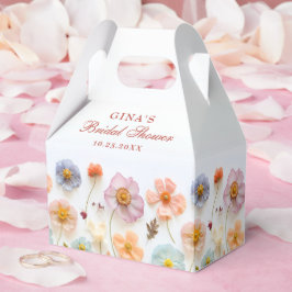 Pastellrosa Bohemische Wildblume Brautparty Geschenkschachtel