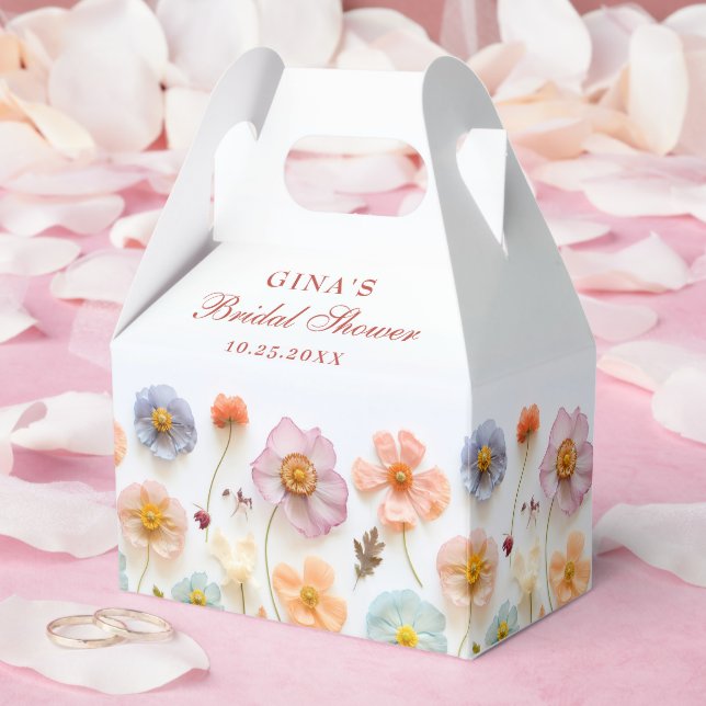 Pastellrosa Bohemische Wildblume Brautparty Geschenkschachtel (Hochzeit)
