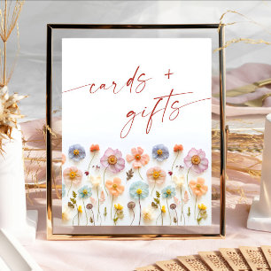 Pastellrosa Bohemische Wildblumen Karten und Gesch Poster
