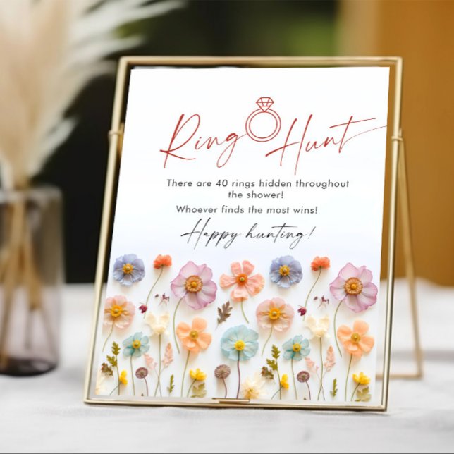 Pastellrosa Bohemische Wildblumen Ring Hunt Zeiche Poster (Von Creator hochgeladen)