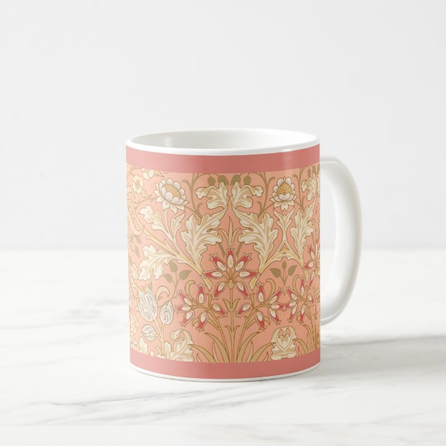 Pastellrosa Dekorative Blumen  Kaffeetasse (VorderseiteRechts)