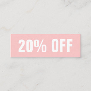 Pastellrosa einfache moderne Diskothek Mini Visitenkarte