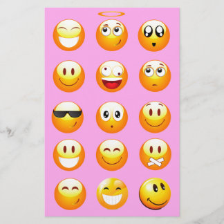 Pastellrosa Emoji Briefpapier