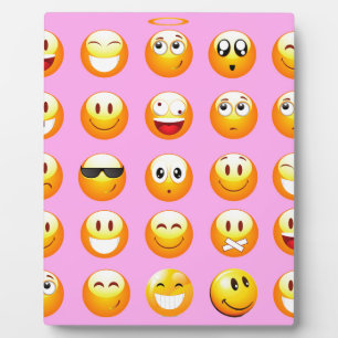 Pastellrosa Emoji Fotoplatte