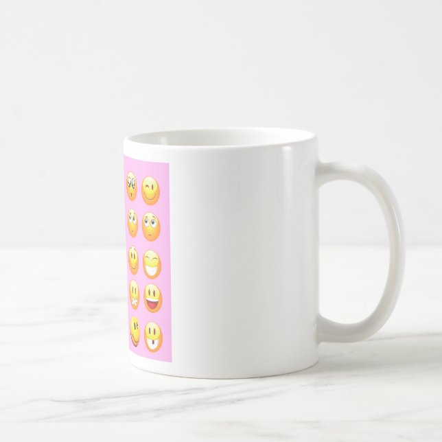 Pastellrosa Emoji Kaffeetasse (Rechts)