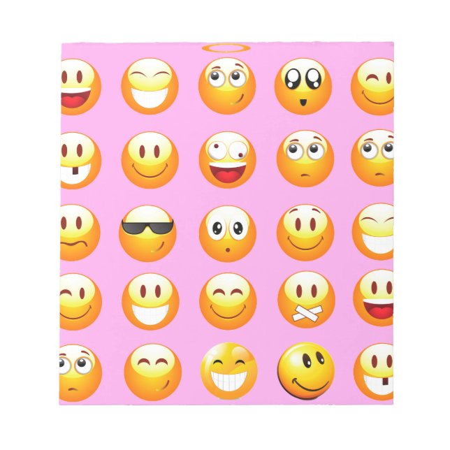 Pastellrosa Emoji Notizblock (Vorderseite)