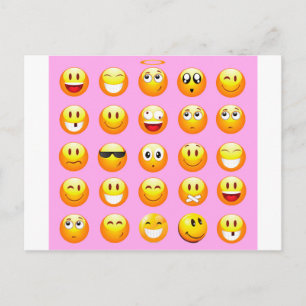 Pastellrosa Emoji Postkarte
