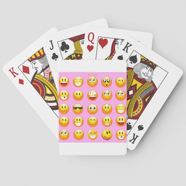 Pastellrosa Emoji Spielkarten (Rückseite)