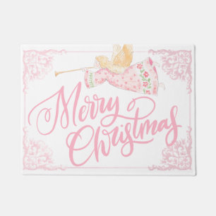 Pastellrosa Engel Weihnachten Fußmatte