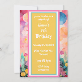 Pastellrosa Farbenfrohe zauberhafte Burg Einladung