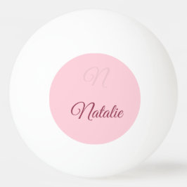 Pastellrosa Festfarbe mit Monogramm Tischtennisball