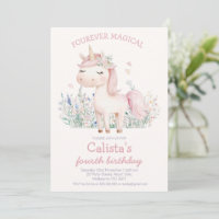 Pastellrosa Fourever Magisches Einhorn Geburtstag