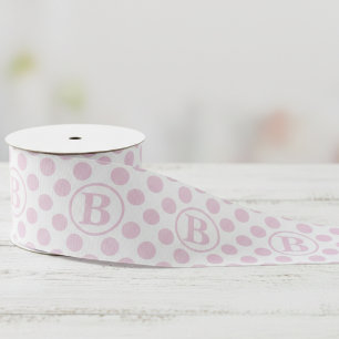 Pastellrosa gepunktetes Baby Ripsband