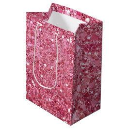 Pastellrosa Glitzer Mittlere Geschenktüte