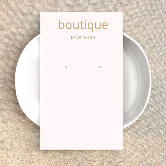 Pastellrosa Gold Modern Long Earring Display Card (Von Creator hochgeladen)