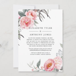 Pastellrosa & Gray Boho Flatulente Gästeliste Ankündigung