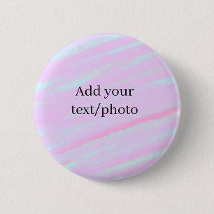 Pastellrosa grün Foto Text Wasserfarbe Retro  Button