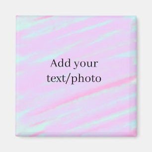 Pastellrosa grün Foto Text Wasserfarbe Retro  Magnet