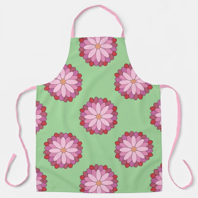 Pastellrosa grüne asiatische Medaille Schürze (Vorderseite)