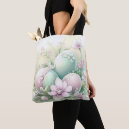 PASTELLRosa & GRÜNE OSTEREIER & BLUMEN Tasche