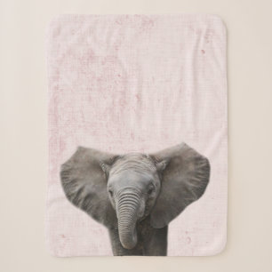 Pastellrosa Guck-Guck-Elefant Minimalistische Baby Sherpadecke