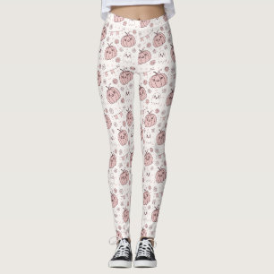 Pastellrosa Halloween Nahtloses Muster (2) Leggings