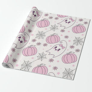 Pastellrosa Halloween Nahtloses Muster (4) Geschenkpapier